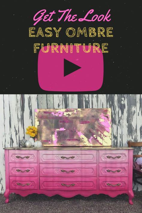 Dresser Ideas Diy, Ombre Wall Diy, Ombré Furniture, Ombre Furniture, Ombre Furniture Painting Diy, Ombre Painting Furniture, Pink Nightstands, Furniture Painting Tutorial, Ombre Paint