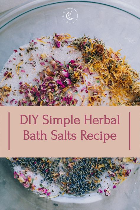 Diy Herbal Bath Salts, Herbal Bath Recipes, Herb Bath, Medicinal Flowers, Herbal Bath Salts, Bath Salts Recipe, Relaxing Essential Oils, Bath Salts Diy, Mountain Rose Herbs