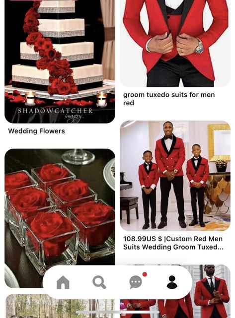 White Groom Attire, Red Black White Wedding, Tuxedo Suit For Men, Men Suits Wedding, Red Wedding Decorations, Groom Tuxedo, Black White Wedding, Tuxedo Suit, Groom Attire