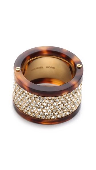 Michael Kors Pave Tortoise Barrel Ring Shell Rings, Michael Kors Ring, Outlet Michael Kors, Barrel Ring, Stacked Bracelets, Barrel Rings, Woman Accessories, Jewellery Rings, Cheap Michael Kors