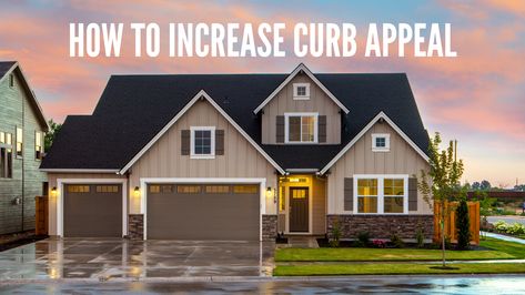 Curb appeal will help you sell your home fast! Learn more about our quick and easy ways you can upgrade your home's curb appeal! Front Porch Sitting Area, Porch Sitting Area, House Shutter Colors, Brown Shutters, House Sitting Jobs, Front Porch Sitting, House Color Ideas, Beige House, Tan House