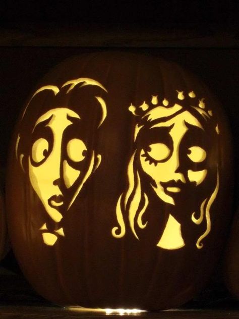 Corpse Bride! Corpse Bride Pumpkin Carving, Corpse Bride Pumpkin, Halloween Pumpkin Stencils, Pumpkin Carving Stencils, The Corpse Bride, Disney Pumpkin Carving, Pumkin Carving, Halloween Pumpkin Carving Stencils, Carving Stencils