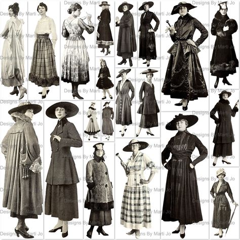 1910s Fashion Women, 1916 Fashion, 1910s Fashion, Images Vintage, Vintage Printables, Fashion Images, Historical Clothing, Mode Vintage, Historical Fashion