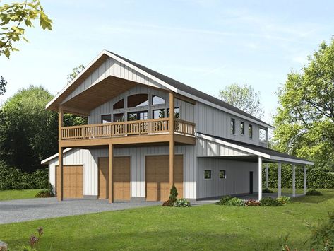 012G-0141: 5-Car Garage Apartment Plan Garage Apartment Plan, Garage To Living Space, Barn Plan, Farmhouse Style House Plans, Garage Apartment, Shop House Plans, Apartment Plans, Room Goals, Garage Plans