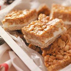 Peanut Chews Recipe, Salted Peanut Chews, Peanut Chews, Peanut Bars, Peanut Bar, Pillsbury Recipes, Southern Christmas, Deep South, Peanut Butter Chips