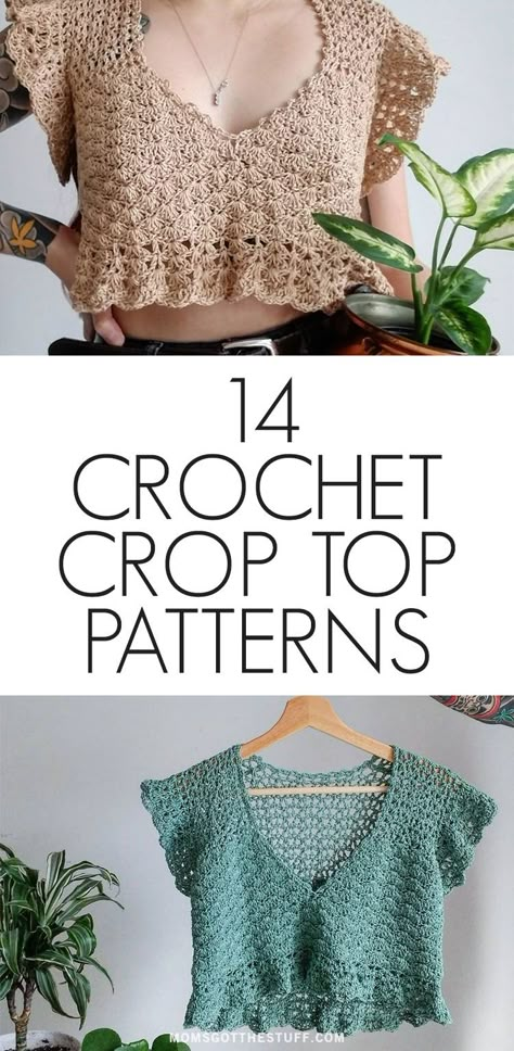 Once the weather heats up, you'll love these crochet crop top patterns that are perfect for the summer. Wear your crochet top to the beach and more. Crochet Patterns Womens Tops, Plus Size Top Pattern, Crochet Beach Wear Pattern, Crochet Crop Top Pattern Free, Crochet Top Pattern Summer, Diy Crochet Top, Crochet Halter Top Pattern, Halter Top Pattern, Crochet Beach Wear