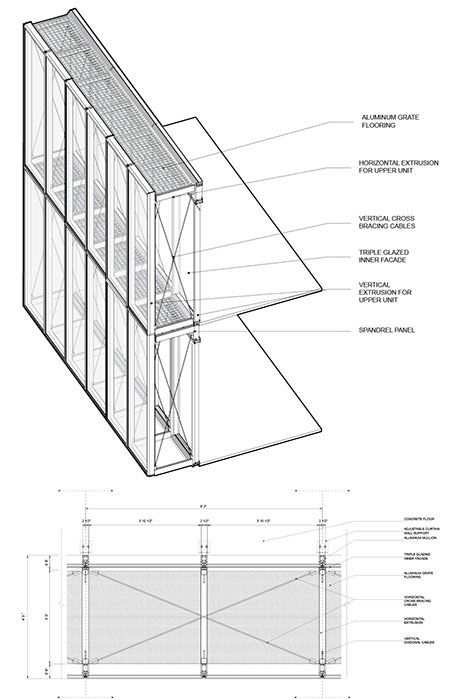 Glass Facade Detail, Curtain Wall Design, Facade Detail, Curtain Wall Detail, Glass Facade, Metal Facade, Green Facade, Double Skin, Facade Architecture Design