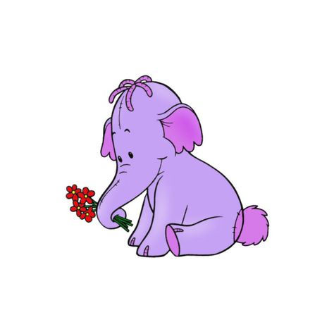 Lumpy From Winnie The Pooh, Lumpy Heffalump Tattoo, Heffalump Tattoo, Lumpy The Heffalump, Animals Disney, Winnie The Pooh Drawing, Baby Looney Tunes, Purple Elephant, Cute Winnie The Pooh