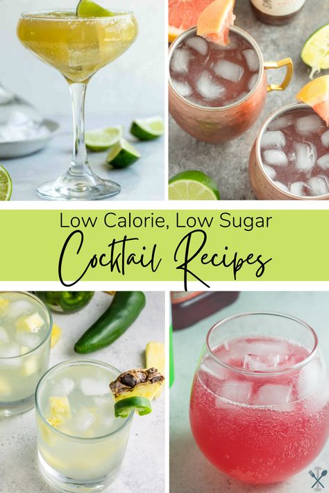 Low Sugar Low Calorie Cocktails - Physical Kitchness Low Sugar Mixed Drinks, Tequila Mixers, Low Sugar Cocktails, Low Calorie Vodka Cocktails, Low Calorie Mixed Drinks, Low Sugar Alcoholic Drinks, Low Sugar Alcohol, Low Calorie Alcohol, Low Cal Drinks