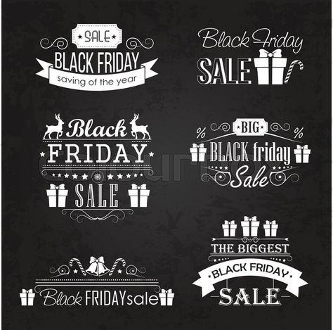 Black Friday Chalkboard Art, Vintage Ribbon Banner, Vector Graph, Cocktails Vector, Star Christmas Lights, Chalkboard Vector, Black Friday Ad, Feminine Fonts, Hair Vector