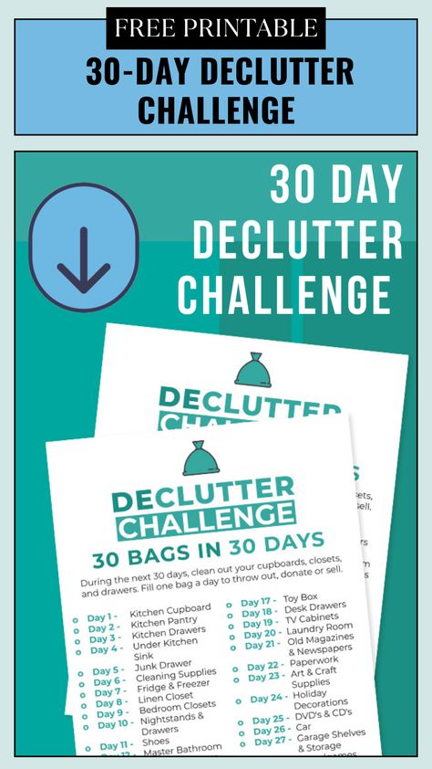 How to Get Rid of Clutter, Free Organizing Printables 30 Day Declutter Challenge Printable, Declutter Checklist Printables Free, Declutter And Organize, Decluttering List, Clean Clutter, Declutter Checklist, Laundry Room Sink, Declutter Challenge, Declutter Home