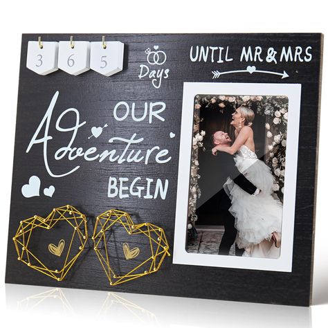 PRICES MAY VARY. 💕Cherish Every Moment: Our engagement picture frame will help you capture and preserve every cherished moment with your partner. It's a wonderful way to celebrate your love and relive those memories for years to come. The perfect gift for engagements, anniversaries, weddings, and more! 💕Count Down Together: Wedding countdown picture frame lets you count down the days until your big day together. With the beautiful "XX Days Until Mr & Mrs" quote, it's a great way to stay excite Gifts For Newly Engaged, Engagement Photo Frame, Engagement Picture Frame, Couples Gifts, Wedding Countdown, Gifts For Couples, Our Engagement, Engagement Gifts For Couples, Cherish Every Moment