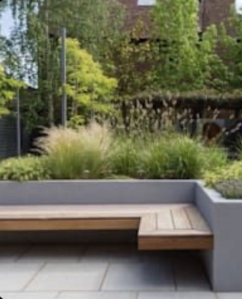 Raised Borders, Wooden Seating, Back Garden Design, London Garden, Modern Garden Design, Contemporary Garden, Have Inspiration, Outdoor Gardens Design, Garden Borders