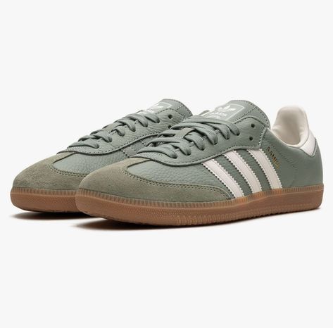 This color is everything Swaggy Shoes, Samba Shoes, 2024 Wishlist, Adidas Samba Og, Indoor Soccer, Muted Green, Hijab Outfits, Exclusive Sneakers, Fresh Shoes