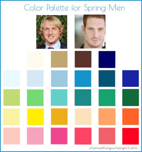 Color Palette for Spring Men Light Spring Men, Palette Spring, Seasonal Color Palette, 30 Something, Soft Summer Color Palette, Light Spring Colors, Clear Spring, Spring Palette, Spring Color Palette