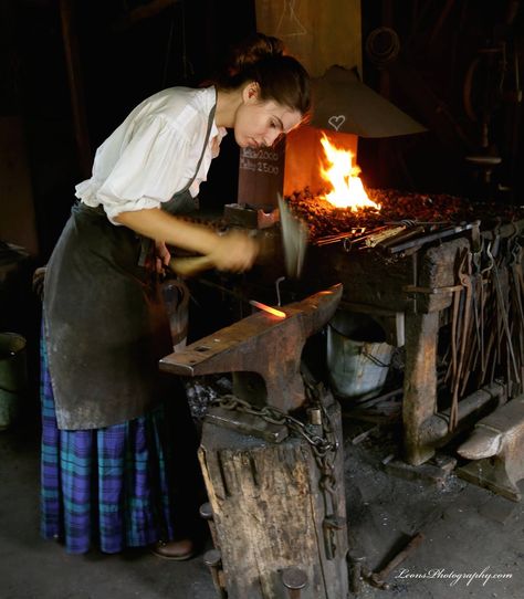 Blacksmith Shop Blacksmith Outfit, Blacksmith Aesthetic, Female Blacksmith, Blacksmith Shop, Blacksmithing, Pose Reference, Metal Working, Engagement Photos, Cinderella