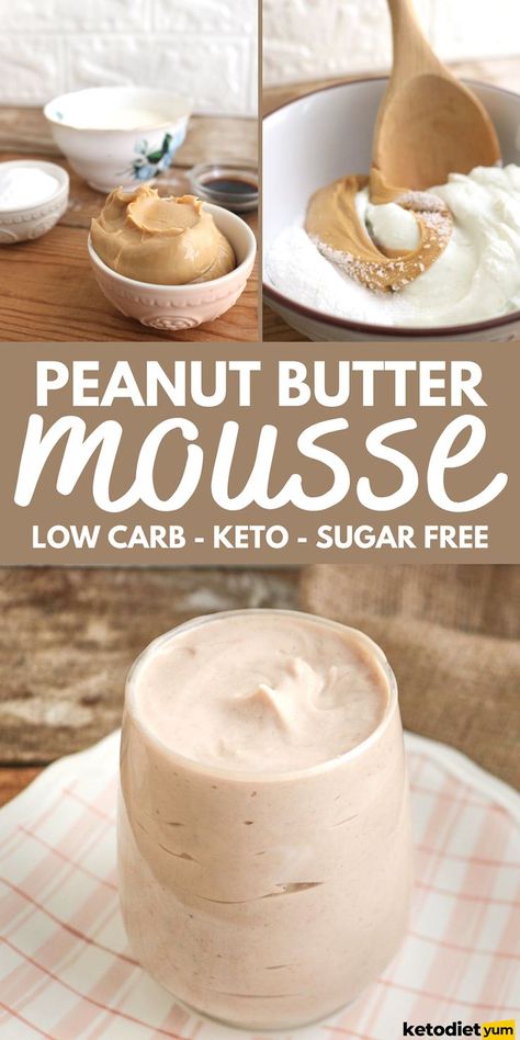 Amazing dessert recipe, our Keto Peanut Butter Mousse is a delicious sweet treat that is easy to make. Soft, light and creamy you will absolutely love this sugar-free mousse when you're craving something sweet on your low carb keto diet. Keto Peanut Butter Mousse, Carbs In Alcohol, Keto Mousse, Keto Shakes, Keto Peanut Butter, Peanut Butter Mousse, Lost 50 Pounds, Low Carb Peanut Butter, Nutrition Diet