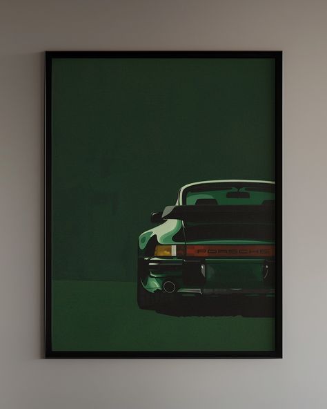 F1 Art Paintings, Ferry Porsche, Green Drawings, Porsche Painting, Green Porsche, Porsche Art, Close Up Art, Iconic Paintings, F1 Art