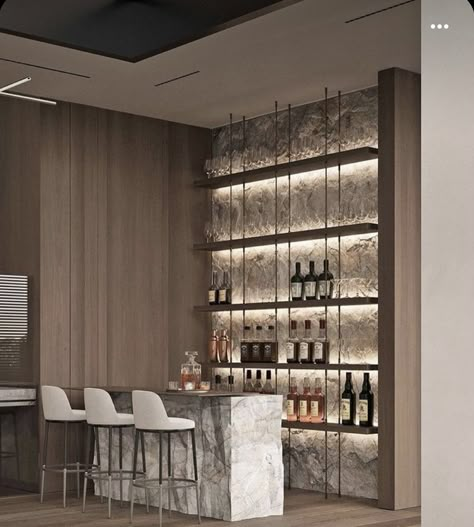 Modern Home Bar Designs, Bar Lounge Design, Home Bar Counter, Bar Casa, Bar Counter Design, Modern Home Bar, Home Bar Rooms, Bar Unit, Home Wine Cellars