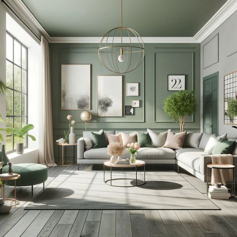 gray floors and sage green walls Gray Floor Green Wall, Gray Floors Green Walls, Sage Office Ideas, Sage Living Room Ideas, Sage Walls, Coast Tattoo, Gray Floors, Light Grey Flooring, Sage Living Room