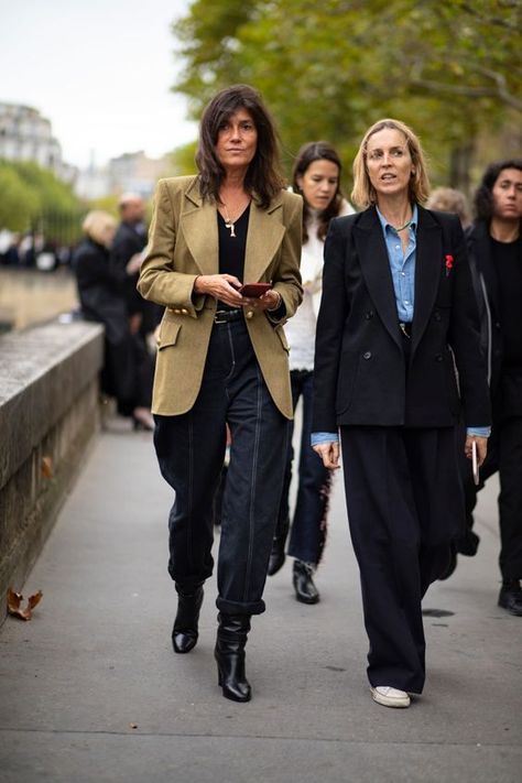 Business Casual Fashion Outfits, Black Blazer Street Style, Emmanuel Alt, Italian Streetwear, Emmanuelle Alt Style, Isabel Marant Style, Blazer Street Style, Denim Street Style, Canadian Tuxedo