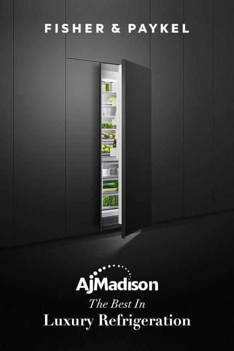 Luxury Refrigerator, Column Refrigerator And Freezer, Integrated Refrigerator, Column Refrigerator, Cantilever Shelf, Appliances Design, Fisher Paykel, Integrated Fridge, Stainless Steel Doors