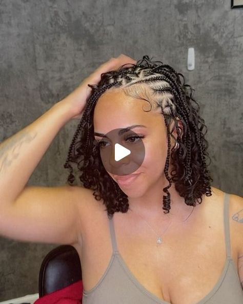 Alisha Renee ~ NFL Braider/locticion on Instagram: "No crumb left!   Should i add these Fulani boho bob to May bookings?   Appointments and prices available at byalisharenee.as.me   Follow ➡️ @by.alisharenee  Follow ➡️ @by.alisharenee Follow ➡️ @by.alisharenee   #byalisharenee #braids #braiders #kcbraider #locs #softlocs #menstyles #braidstyles #knotlessbraids #kcbraids #kcbraiders #fyp #reels #kchairstylist #houstonbraider  #houstonbraids #stitchbraidsAtlanta #kcbestbraider #kcmobraider #houstonbraiders #reels #viralreels #explorepage #family #cleanbraids #stitchbraidskc #stitchbraids #fulanibraids #fulanibob #chicagobraider" Braided Bob Knotless Braids, Bob Fulani Braids With Curls, Bohemian Bob Braids Hairstyles, Short Boho Fulani Knotless Braids, Fulani Bob Braids Hairstyles, Fulani Boho Bob, Boho Flip Over Fulani Braids Bob, Fulani Braids Bob With Curls, Bob Style Braids