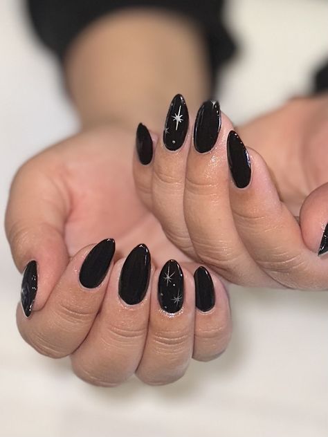 Gel x, balck color Almost Nails, Nails, Black, Color