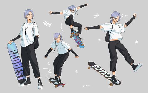 Soyeon Gidle, Skater Girl, Comics Artist, Anime Oc, Art Poses, Anime Poses Reference, Drawing Poses, Drawing Reference Poses, Anime Poses