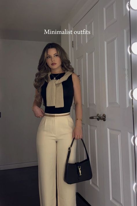 Highwaisted Outfits Classy, Classy Fashion Women, Elegant And Simple Outfits, Stone Pants Outfit, Professional Outfits Blazer, Casual But Elegant Outfits, Classy Business Outfits Chic, Dress Up Pants Outfits, Tailored Wide Leg Pants Outfit