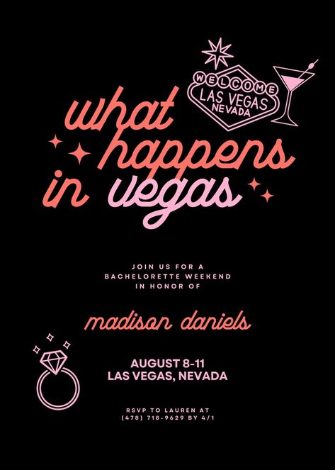 what happens in vegas bachelorette, vegas bachelorette, vegas bachelorette decor, vegas before vows, vegas bachelorette theme, canva invitation template, bachelorette itinerary template, vegas bachelorette itinerary, girls trip to vegas Vegas Bachelorette Itinerary, Vegas Bachelorette Party Themes, Bachelorette Inspo, Bachelorette Invite, What Happens In Vegas, Las Vegas Bachelorette, Vegas Bachelorette Party, Las Vegas Casino, Bachelorette Itinerary