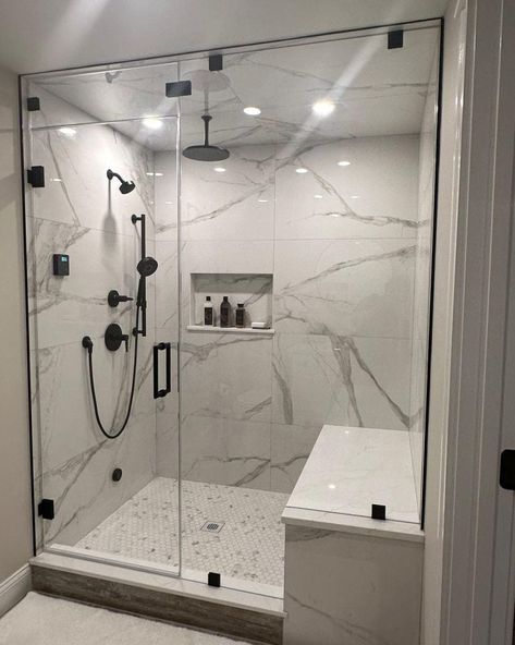 Small Steam Shower Tile Ideas -
Marble tiles Master Bathrooms With Steam Showers, Tile For Bathroom Shower Walk In, Marble Steam Shower Ideas, Bathroom Shower Large Tile Ideas, Bathroom Steam Shower Ideas, Small Walk In Shower Ideas Tile, Showers With Large Tiles, Flexstone Shower Walls, Stand In Shower Ideas