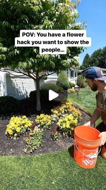 Vince Grove on Instagram: "Flower hack: whether it’s for planter boxes or in the ground, go for the mature pots and put them right in the ground! Instant bed coverage! 

#curbappeal #flowers #flowerbed #gardenbed #garden #beforeandafter" Spring Flower Pots, Diy Garden Bed, Pretty Garden, Beautiful Outdoor Spaces, Planter Boxes, Flower Boxes, Outdoor Plants, Garden Beds, Flower Beds