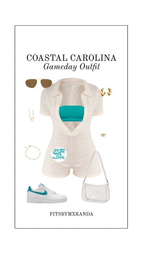 Coastal Carolina Gameday Outfit | LTK IN BIO #outfitinspo #outfit #gameday #gamedayfit #gamedayoutfit Gameday Outfits, Coastal Carolina, Gameday Outfit