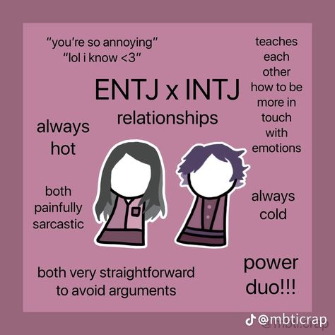 Entj X Intj Relationship, Intj Feelings, Entj And Intj, Mbit Personalities, Entj Relationships, Entj Women, Intj Entj, Entp And Intj, Intj Enfp