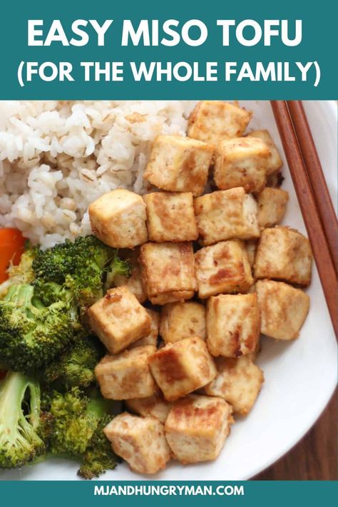 This miso tofu is not only super easy to make, but it bursts with irresistable bold umami flavor! Bake alongside your favorite vegetables and enjoy with rice, noodles, over salads, and so much more! Tofu Toddler Recipes, Blw Tofu Recipes, Firm Tofu Recipes, Mango Quinoa Salad, Miso Tofu, Blw Recipes, Baby Meals, Quick Lunch Recipes, Food Project