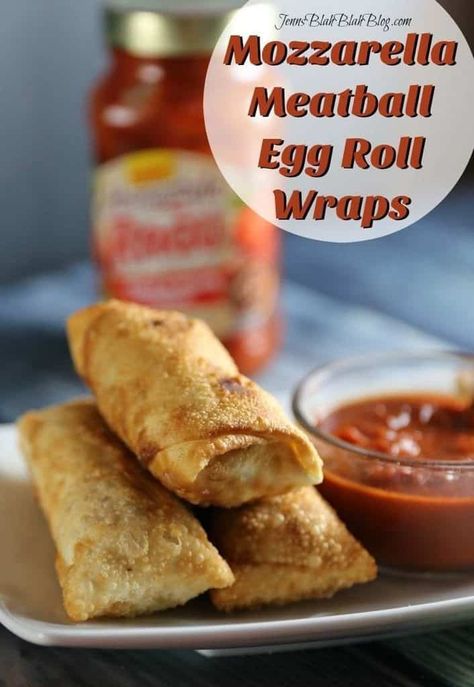 Recipes Using Egg Roll Wrappers, Egg Roll Wraps, Egg Rolls Recipe, Mozzarella Stuffed Meatballs, Pasta With Meat Sauce, Awesome Appetizers, Egg Roll Wrappers, Egg Roll Recipes, Roll Recipes