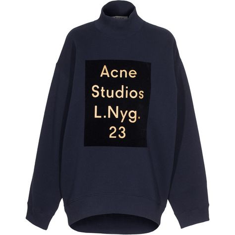 ACNE STUDIOS Beta Flock Print Midnight Blue Oversize sweater with... (£215) ❤ liked on Polyvore featuring tops, sweaters, blue oversized sweater, oversized sweaters, drop shoulder sweater, ribbed sweater and patterned tops Acne Studios Sweater, Flock Print, Acne Shop, Drop Shoulder Sweaters, Logo Sweatshirt, Oversized Top, Trendy Clothes For Women, Oversized Sweater, Ribbed Sweater