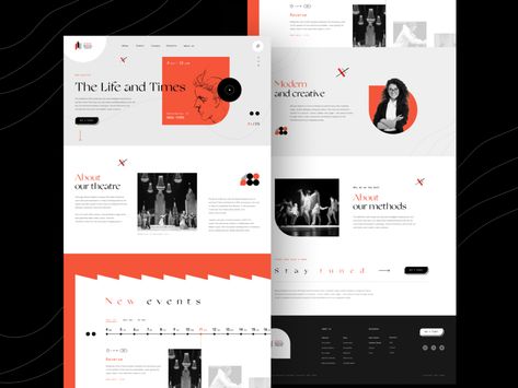 Musicals Theatre Landing Page by Mihail Solomatin for Fireart Studio on Dribbble Theatre Design, Poster Layout, Landing Page Design, Web Design Inspiration, Musical Theatre, Page Design, Ui Design, Landing Page, Global Community