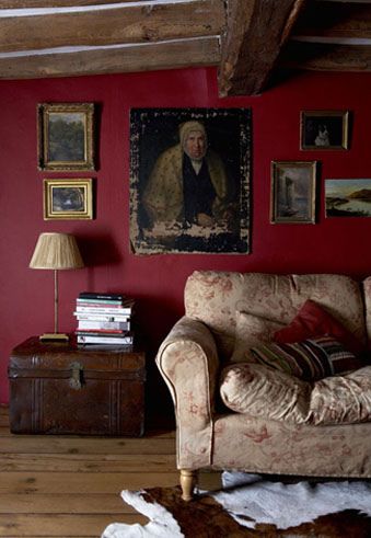 Period Country Interiors by brent.darby, via Flickr Country Interiors, Office Architecture, English Interior, Living Room Red, Country Interior, Cottage Interiors, Red Rooms, Red Decor, Kitchen Decorating