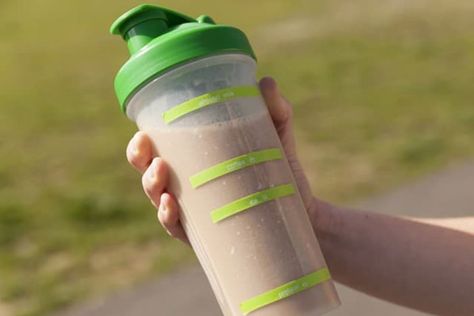 5 Protein Shake Recipes (No Blender Necessary) - FabFitFun Blender Bottle Protein Shakes, Shaker Bottle Recipes, Blender Bottle Recipes, Easy Protein Shakes, Fitness Protein Shakes, Whey Protein Shakes, Coffee Protein Shake, Breakfast Shakes, Protein Shaker Bottle