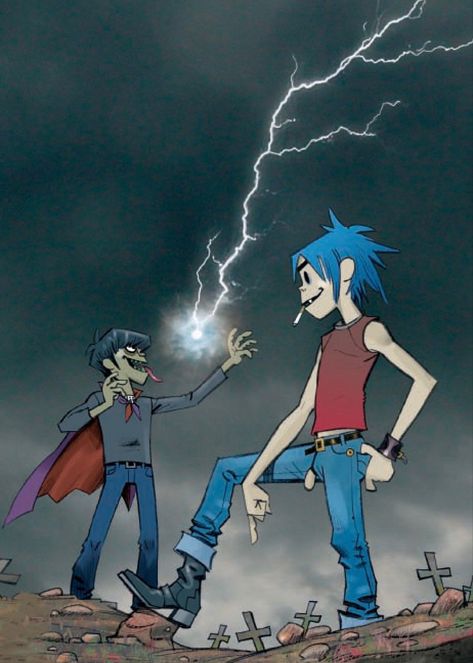 Gorillaz 2 D, Murdoc Gorillaz, Jamie Hewlett Art, Cartoons Band, Gorillaz Fan Art, Demon Days, Monkeys Band, Jamie Hewlett, Gorillaz Art