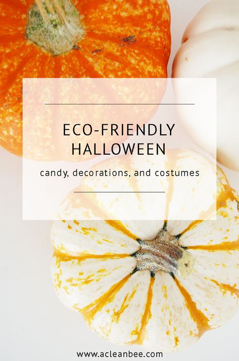 Eco friendly Halloween ideas for zero waste candy and treats, decorations you can compost or recycle, and sustainably sourced costumes via @acleanbee Eco Friendly Halloween, Inexpensive Halloween Decorations, Zero Waste Holiday, Recycled Decor, Vegan Halloween, Eco Friendly Holiday, Zero Waste Kitchen, Homemade Cleaning Products, Zero Waste Living