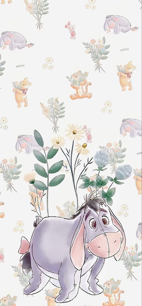 Vintage Winnie The Pooh Wallpaper, Eeyore And Pooh Wallpaper, Eeyore Wallpaper Aesthetic, Winnie The Pooh Wallpaper Aesthetic, Wallpaper Pooh, Winnie The Pooh Background, Eeyore Pictures, Disney Characters Wallpaper, Winnie The Pooh Pictures