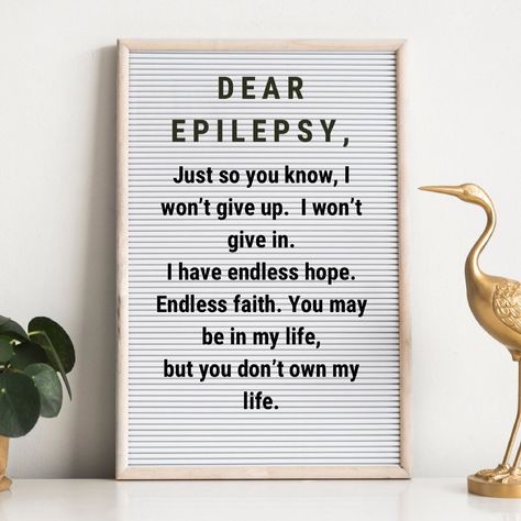 Epileptic Quotes, Seizures Quotes, Take It Day By Day, Seizures Awareness, Bookmark Ideas, It Day, Awareness Quotes, Seize The Day, Just So You Know