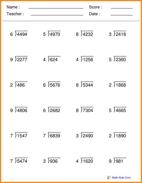 Division Worksheets Grade 3, Division Worksheets Grade 5, Grade 5 Math Worksheets, Multiplication And Division Worksheets, Math Division Worksheets, Long Division Worksheets, 5th Grade Worksheets, Division Practice, Math Practice Worksheets