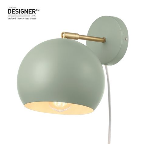 Globe Electric 7.8-in W 1-Light Sage Green Modern/Contemporary Wall Sconce Lowes.com Sage Green Wall, Ceiling Fan Bathroom, Sage Green Walls, Contemporary Wall Sconces, Smart Bulb, Modern Wall Sconces, Filament Bulb, Lighting Store, Metal Lighting