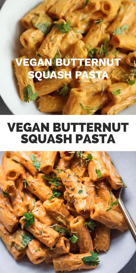 Vegan Butternut Squash Pasta, Dinner Recipes Vegan, Vegan Butternut Squash, Plats Healthy, Butternut Squash Pasta, Squash Pasta, Vegan Lunch Recipes, Vegan Pasta Recipes, Tasty Vegetarian Recipes