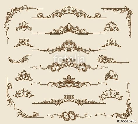 Calligraphy Borders, Royal Pattern, Victorian Filigree, Astrology Planets, Victorian Pattern, Victorian Design, Logo Set, Doodle Sketch, Filigree Design