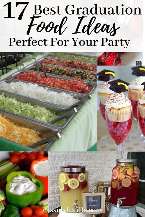 Easy graduation party food ideas. High school graduation party food ideas including appetizers and grad party food ideas if you're on a budget. High School Graduation Party Food Ideas, Graduation Party Food Ideas High School, Graduation Food Ideas, High School Graduation Party Food, Easy Graduation Party Food, Graduation Party Food Ideas, Boys High School Graduation Party, Grad Party Food, Boys Graduation Party